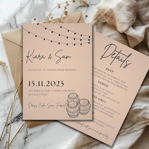 Rustic Wedding Invitation | Boho Country Wedding Invite | Printable Barn Wedding Invitation Template
