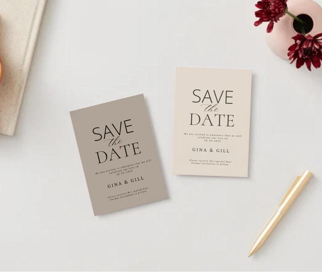 Minimalist Chic Save the Date – Elegant \u0026 Modern Digital Template, Modern  Wedding Invitation Templates, Save the Date Printable,, image size:1049x888