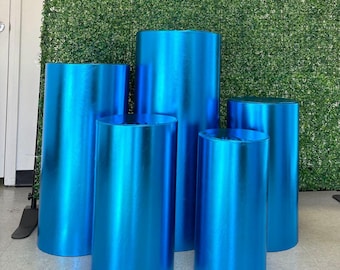 5Pcs/Set Bright Covers for Metal Cylinder Stands Round Plinths Wedding Backdrop