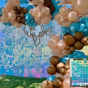 Fancy Blue Shimmer Wall Backdrop Sequins Self-Locking Panels