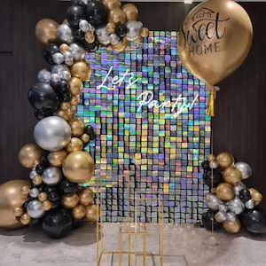 Fancy Silver Shimmer Wall Backdrop | Shimmer Sequin Panel with PC Grid