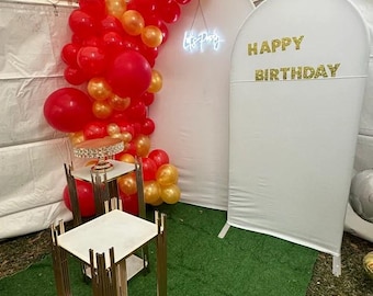3 Pcs Double-sided Fabric Covers With Zipper for Wedding Arched Backdrop Stands Flower Stand