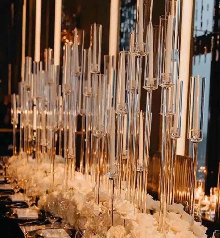 Crystal Glass 10-Arm Candelabra