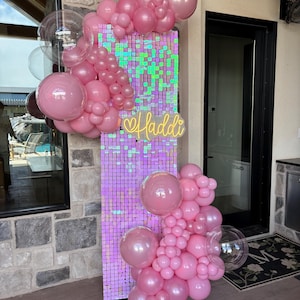 8ftx8ft Fancy Pink Sequin Shimmer Wall Backdrop | Party Photo Booth