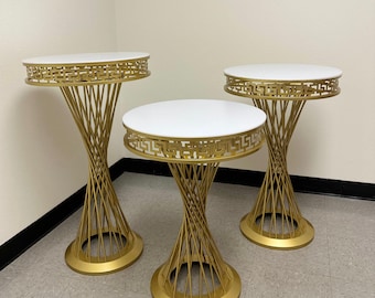 3PCS/SET Gold Twist Pedestal Stands | Dessert & Floral Display