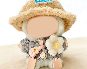 Cute Plush Doll with Bunny Hat | Handmade Style Soft Doll | Nursery Decor & Gift | Multiple Outfit Options