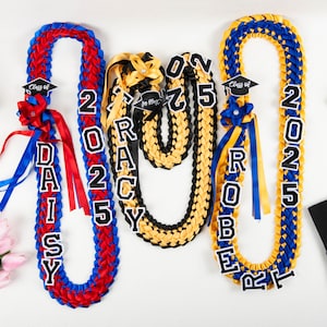 Collar de graduación 2025 con nombre, collar de graduación personalizado, collar de graduación de la generación 2025, collar trenzado de satén, recuerdo de graduado
