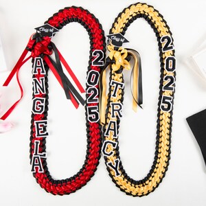 Personalisierte Name Abschluss Lei, Klasse von 2025 Abschluss Lei, Senioren Nacht Geschenk Lei, Satin Geflochtene Lei, 2025 Graduierung Geschenk, graduierung Andenken