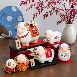 Niedliche Schaffiguren, Schafdeko, Schaf-Autoanhänger, Schaf-Zimmerdeko, Geschenk für Schafliebhaber, Jahr 2027, Schaf-Glücksbringer, Chinesisches Tierkreiszeichen