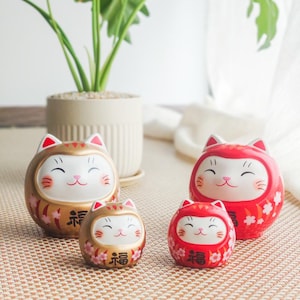 Japanese Cute Lucky Cat Figurine, Lucky Cat Desktop Ornament, Maneki Neko Cat Car Ornament, Lucky Cat Money Box, Lucky Cat Coin Bank
