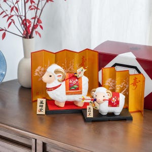 Figurines de moutons mignons, Décoration mouton, Ornement de voiture mouton, Décoration de chambre mouton, Cadeau pour les amoureux des moutons, Année 2027, Porte-bonheur mouton, Signe du zodiaque chinois