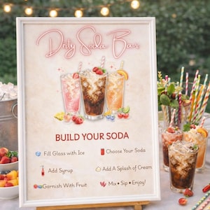 Dirty Soda Bar Sign and Menu Bundle, Canva Editable Party Decor (Digital Download) image 15