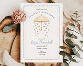Sprinkle Baby Shower Invitation, Sprinkle With Love, Baby Sprinkle Invitation, Rain Shower Baby Sprinkle, Editable Canva, Baby Shower Invite