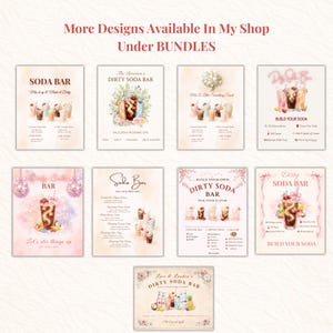 Dirty Soda Bar Sign and Menu Bundle, Canva Editable Party Decor (Digital Download) image 14