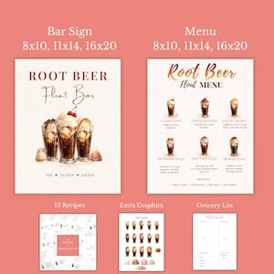 Root Beer Float Bar Sign, Root Beer Float Menu Sign, Soda Float Station Decor, Ice Cream Party Sign, Birthday Party, Summer Party Decor