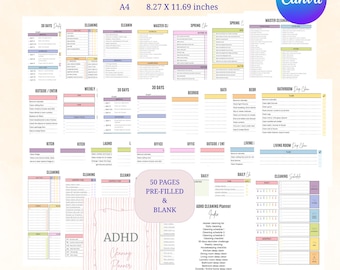 ADHD Cleaning Planner | Home Decluttering Schedules (Digital Download)
