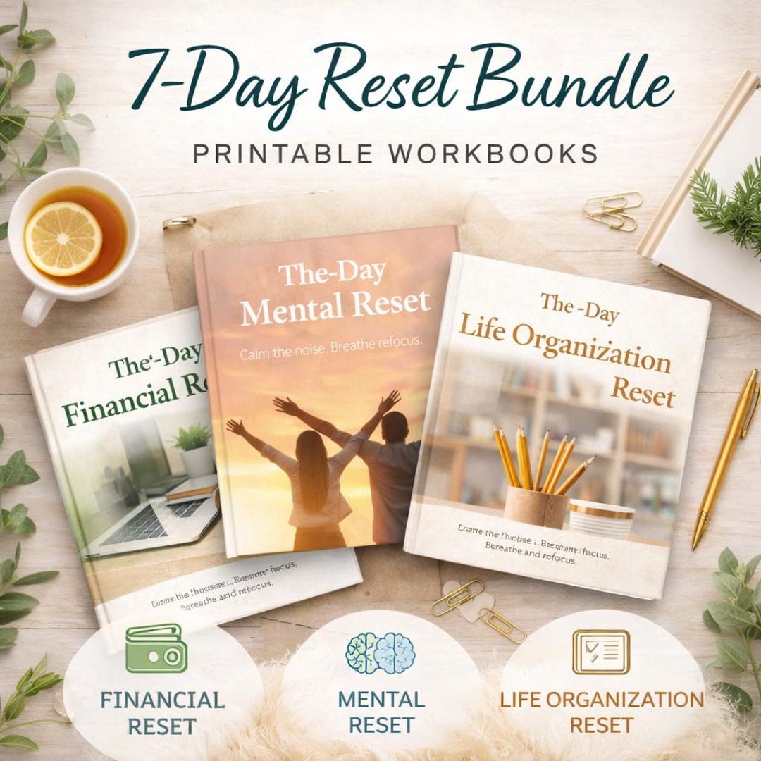 7-day Reset Bundle | Financial, Mental & Life Organization Workbooks ...
