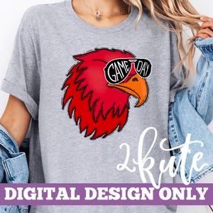 Red Hawks game day png, school spirit png, hawks football png, game day design, team spirit, school mascot designs, game day glasses