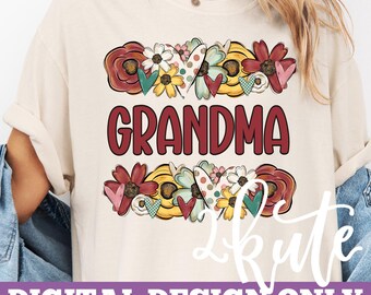 Grandma png bundle, floral bundle png, mama png, granny design, mama floral png, mother's day design, wildflower png,