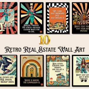 Retro Real Estate wall art, vintage funny poster,real estate office decor,digital prints, realtor gift,real estate business, brand marketing