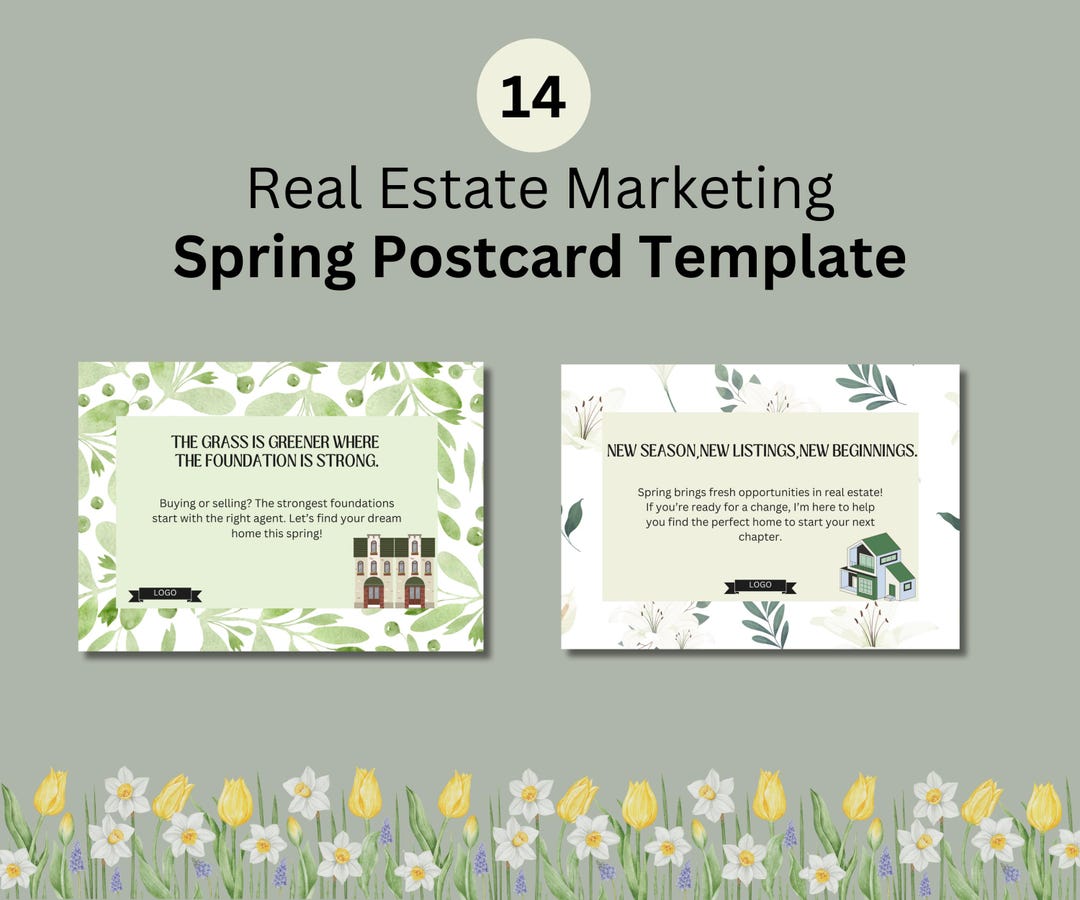 Real Estate Spring Post Card Template, March Post Card, Realtor ...