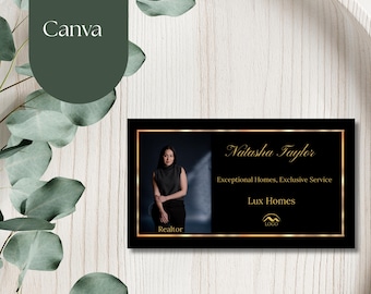 3 Luxury Real Estate Business Card Templates for Canva | Real Estate Templates | Luxury Realtor Canva Templates | Business Card Templates