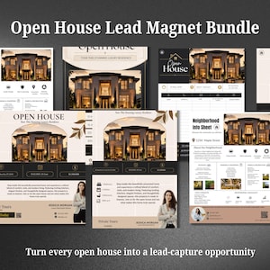 Open House Lead Magnet Bundle Canva, Realtor Sign In Sheet, QR Code Sign, Real Estate Flyer, Buyer Feedback Card, Follow Up Scripts
