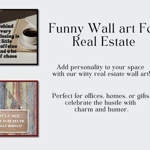 funny real estate wall art set, realtor gift, real estate office decor, printable wall posters, funny home decor, unique poster