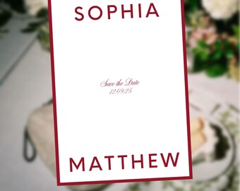 Paquete minimalista vintage de invitación para guardar la fecha y boda