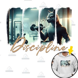 Discipline Workout png, Motivational png, Wolf svg, Motivation png, Animal Lover svg, Funny Workout, Digital Download, Gym Png