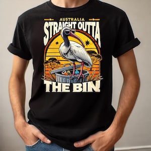Straight Outta the Bin - Australian Ibis - Aussie Bin Chicken - Digital Download Mugs Stickers Shirts Prints Clothing Decor Stationery