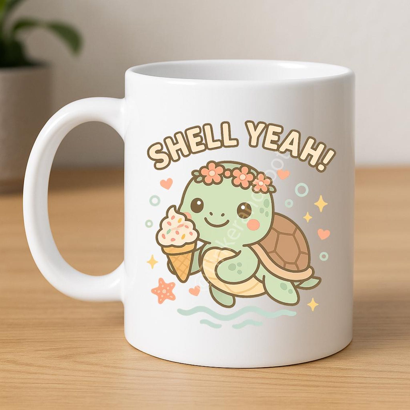 Shell Yeah! Sea Turtle Kawaii Pastel Clipart Cute Digital Download ...