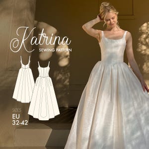 Patrón de costura / Vestido de novia con tirantes / descarga digital