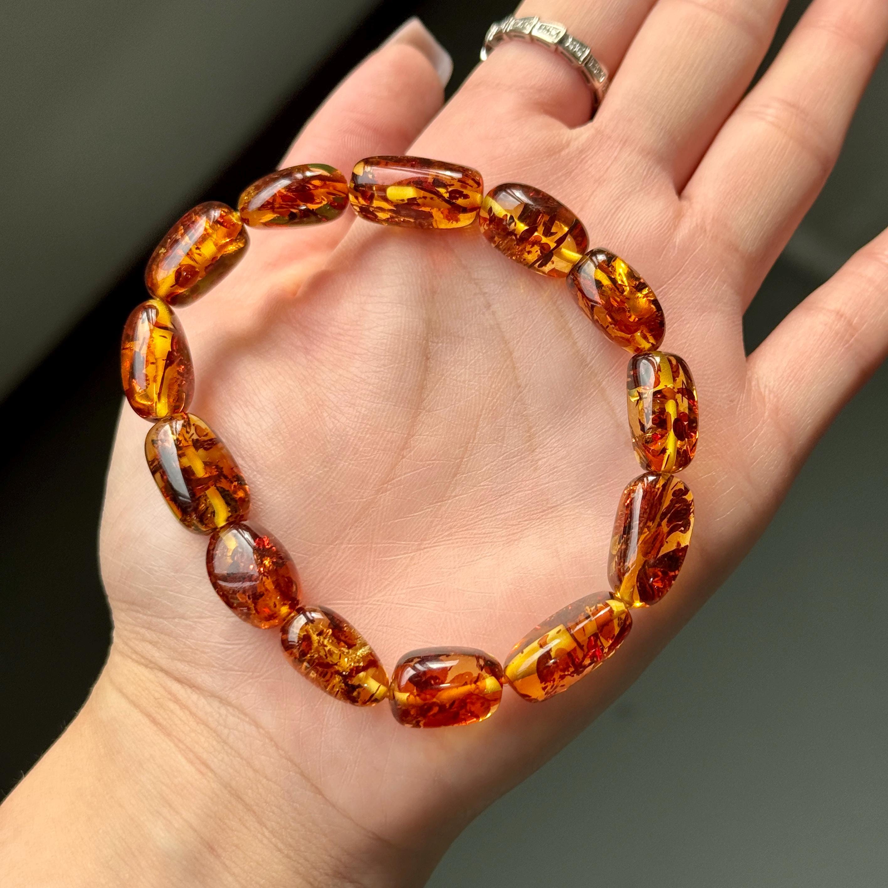 琥珀のバングル - Etsy 日本