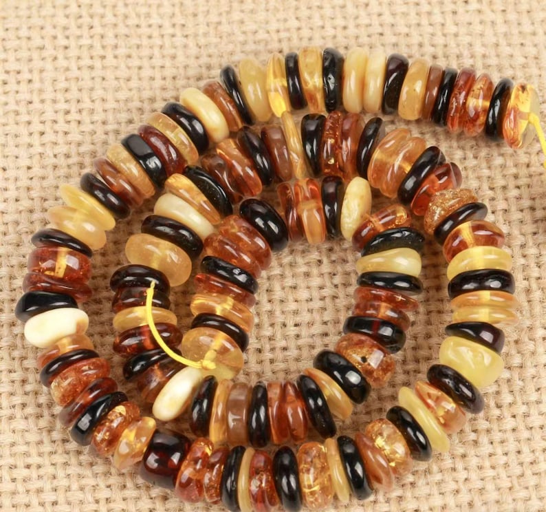 Natural Amber Beads Bulk – Raw Polished Irregular Shapes, Semi-Finished DIY Jewelry Supplies for Artisans & Designers image 3