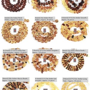 Cuentas de ámbar natural a granel: formas irregulares pulidas en bruto, suministros semiacabados para la creación de joyas DIY para artesanos y diseñadores.