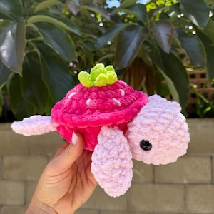 Tartaruga all'uncinetto a forma di fragola / Amigurumi amichevole / Peluche tartaruga all'uncinetto JUMBO a forma di fragola, peluche all'uncinetto, peluche tartaruga, regalo per amanti delle tartarughe