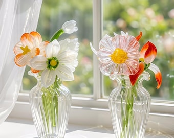 Geboortebloem cadeau voor moeder, gepersonaliseerde verjaardag bloem glas, cadeau voor vrouw vriendin dochter, zinvolle aandenken cadeau-idee