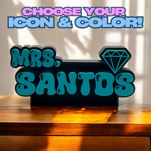 Custom Desk Name Plate, Personalized Teacher Doctor Any Job Sign, Office Gifts for Boss, Kids Name Signs, Cool Office Décor, 3D Printed Gift