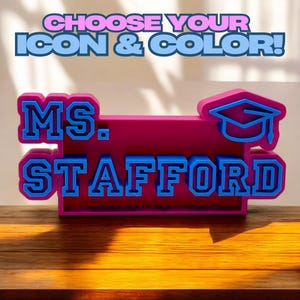 Custom Desk Name Plate, Personalized Teacher Doctor Any Job Sign, Office Gifts for Boss, Kids Name Signs, Cool Office Décor, 3D Printed Gift