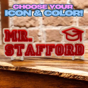 Custom Desk Name Plate, Personalized Teacher Doctor Any Job Sign, Office Gifts for Boss, Kids Name Signs, Cool Office Décor, 3D Printed Gift