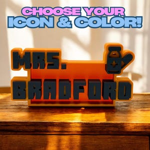 Custom Desk Name Plate, Personalized Teacher Doctor Any Job Sign, Office Gifts for Boss, Kids Name Signs, Cool Office Décor, 3D Printed Gift