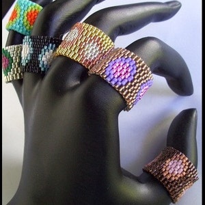 Beading Pattern, Tutorial, Double Peyote,Ring DOTS and SPOTS image 2