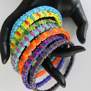 Beading Pattern, Tutorial, Tila beads, Bangle CANDY image 2