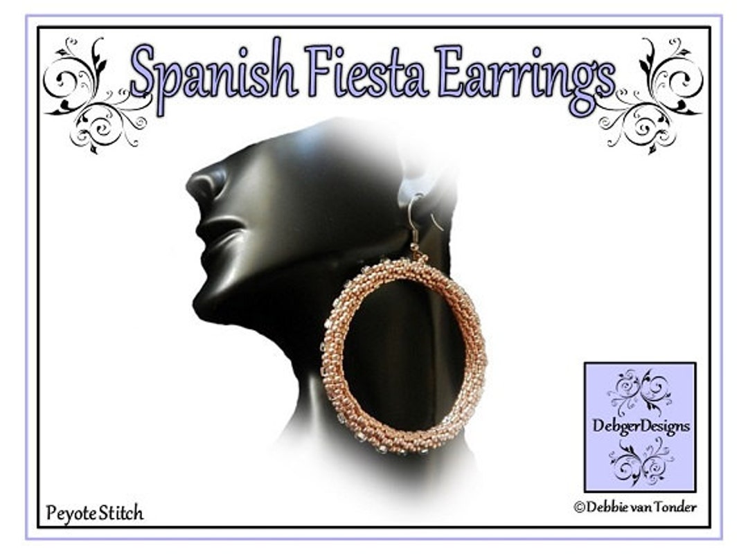 Beading Pattern, Tutorial, Earrings SPANISH FIESTA Etsy