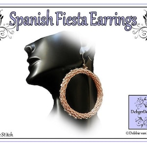 Beading Pattern, Tutorial, Earrings - SPANISH FIESTA