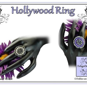 Beading Pattern, Tutorial, Ring - HOLLYWOOD