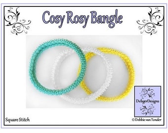 SuperDuo Beading Pattern, Tutorial, Bangle - COSY ROSY