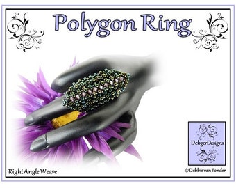 Patrón de abalorios, tutorial, anillo - POLYGON