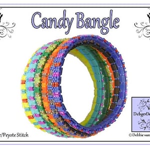 Beading Pattern, Tutorial, Tila beads, Bangle CANDY image 1